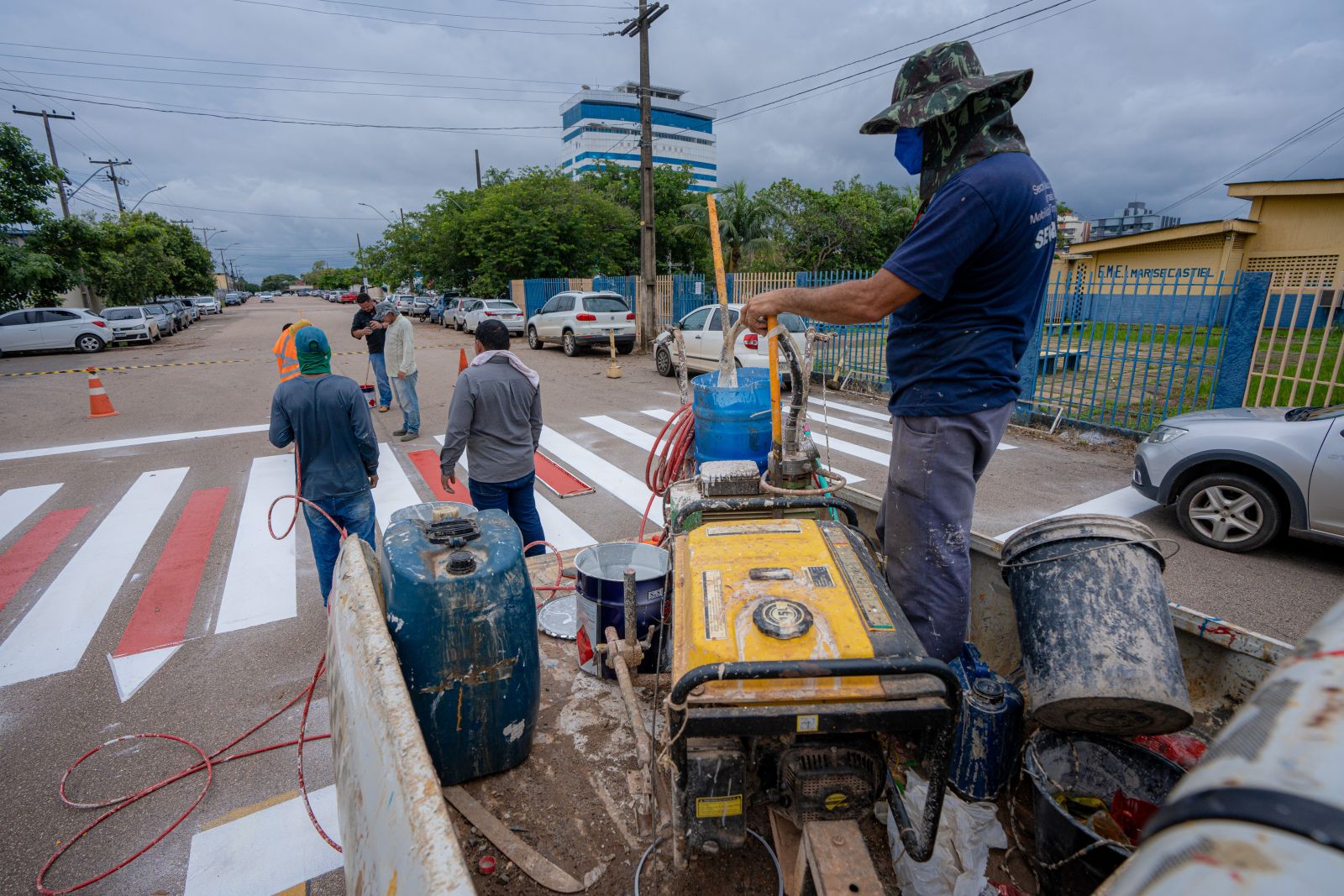 Intervenções também incluem manutenção do pavimento nos trechos onde a sinalização é aplicada