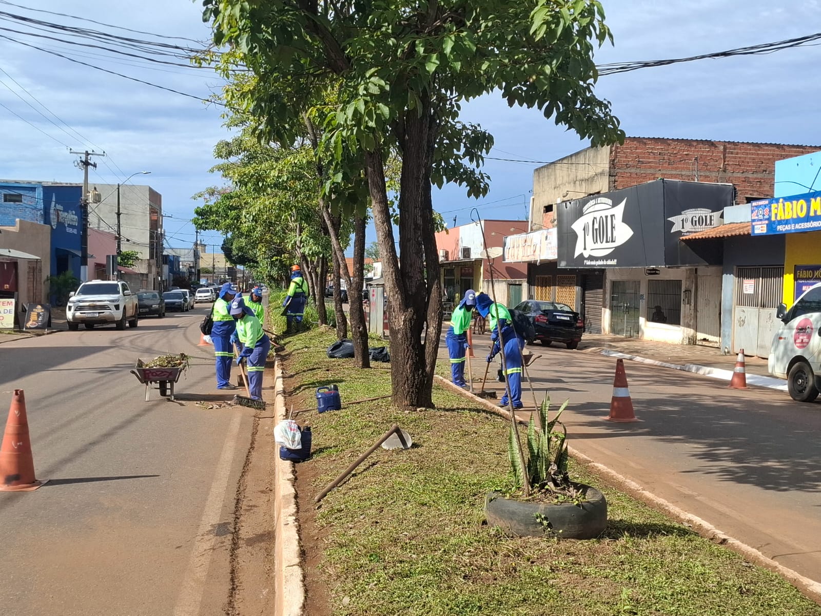 Ação de zeladoria incluía serviços de roçagem, varrição, pintura de meio-fio e limpeza geral