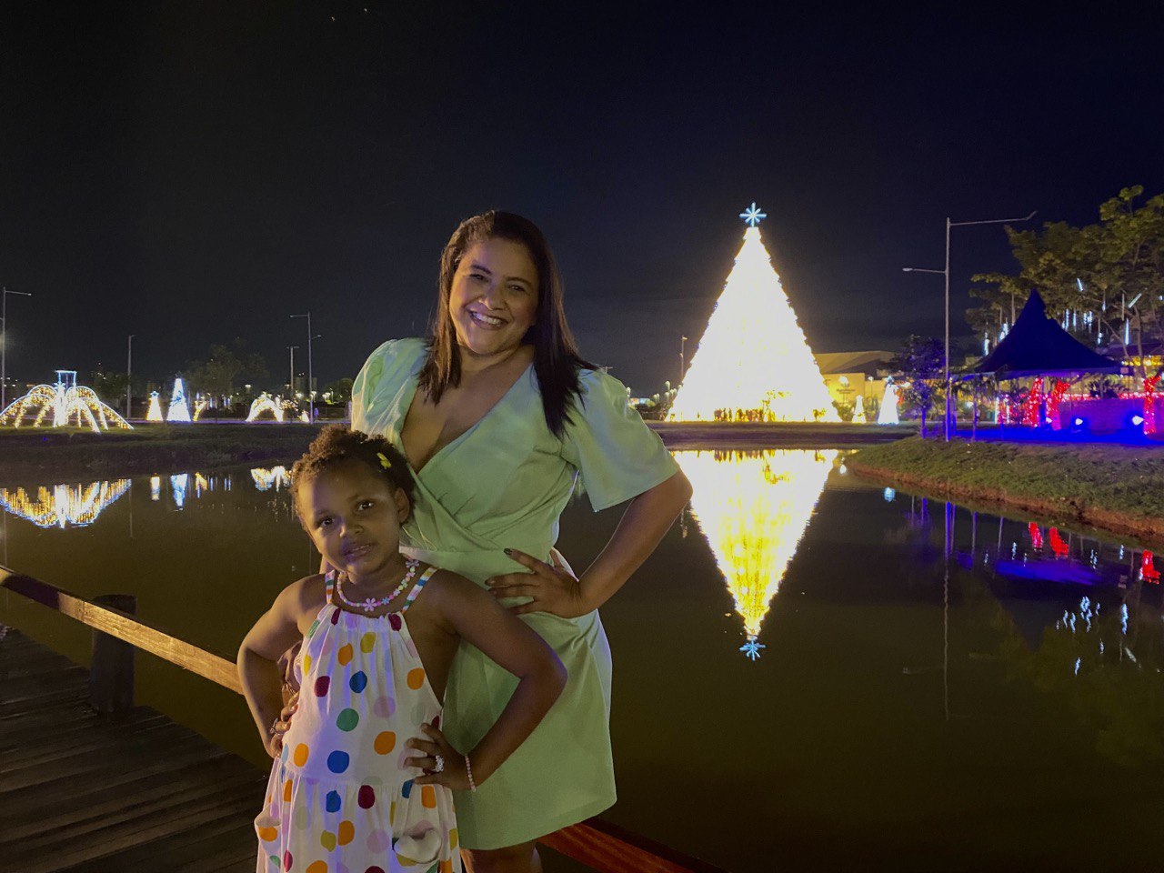 A programação infantil atraiu Marilene e a filha ao parque